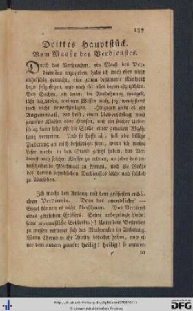 Drittes Hauptstück. Vom Maaße des Verdienstes.