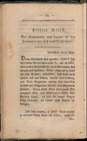 Eilfter Brief - Funfzehnter Brief