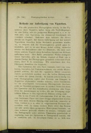 Methode zur Anfertigung von Vignetten