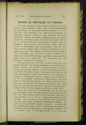 Methode zur Anfertigung von Vignetten