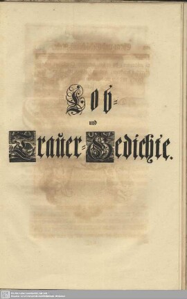 Lob- und Trauer-Gedichte