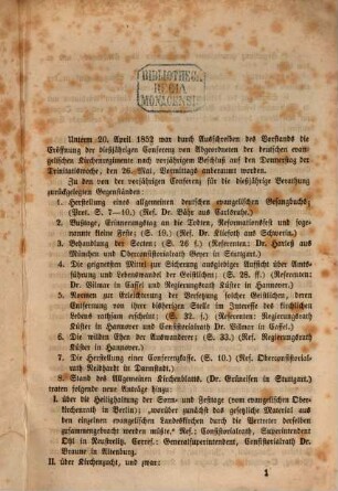 Protokolle der evangelischen Kirchen-Conferenz : Eisenach 1853