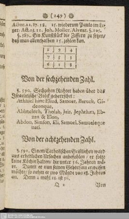 Von der sechzehenden Zahl