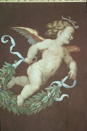 Putto mit Girlande