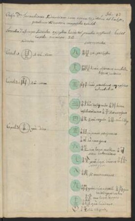 Formatio 7. est cujus Radicales ex septem lineis vel punctis constant habet Capita numero 20.