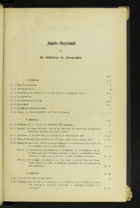 Inhalts-Verzeichnis nach der Reihenfolge der Paragraphen.