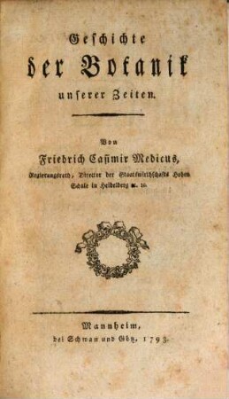 Geschichte der Botanik unserer Zeiten