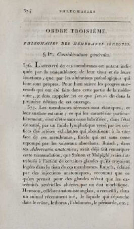 Ordre troisième. Phlegmasies des membranes séreuses