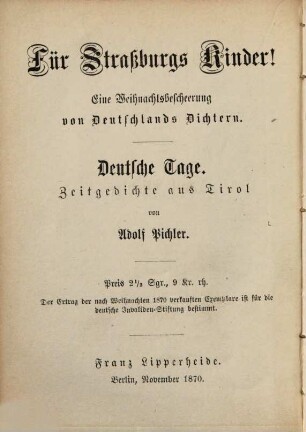 Deutsche Tage : Zeitgedichte aus Tirol