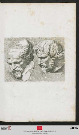 [Taf. 13] [zwei Kopfstudien (Schraffur, skulptural)]