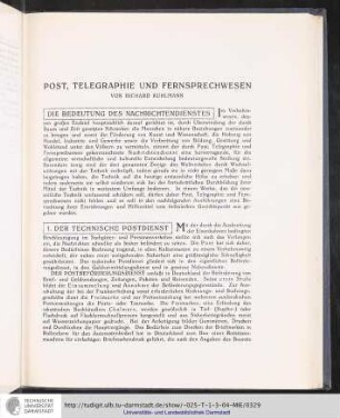 Post, Telegraphie und Fernsprechwesen