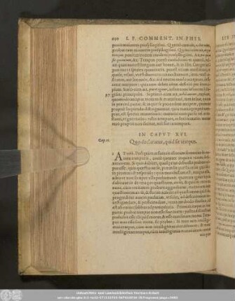In Caput XVI. Quo declaratur, quid sit tempus.