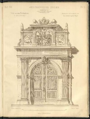 Portal am alten Kanzleigebäude in Stuttgart. Ansicht.