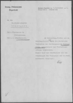 Steinenbronn: Pfarrbericht 1940