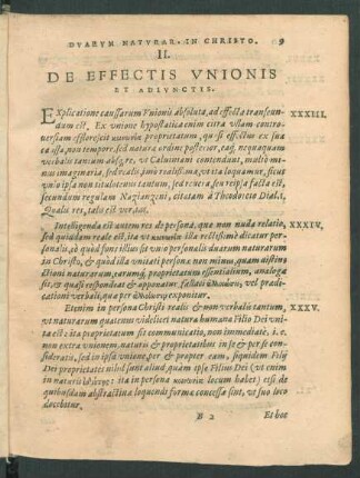 II. De Effectis Unionis Et Adiunctis.