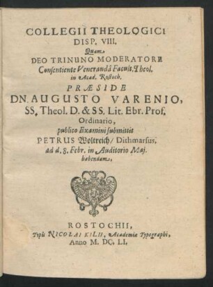 8: Collegii Theologici Disputatio ...