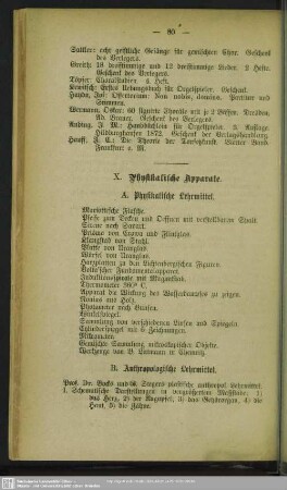 X. Physikalische Apparate