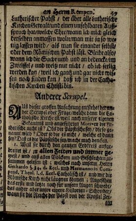 Anderer Scrupel.