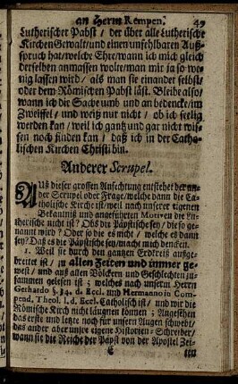 Anderer Scrupel.