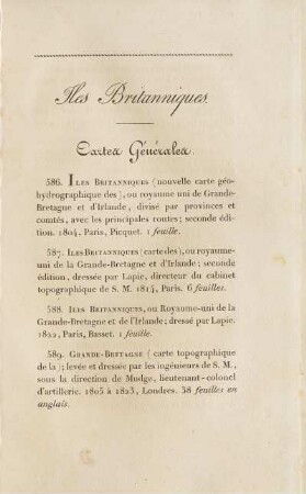 Cartes Générales