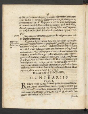 Membrum Decimum. De Contrariis