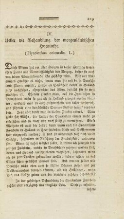 IV. Ueber die Behandlung der morgenländischen Hyacinthe