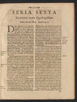 Feria Sexta Dominicae tertiae Quadragesimae.