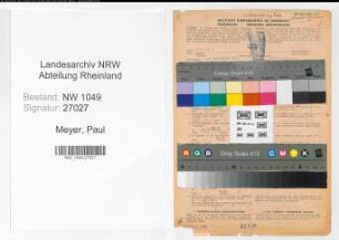 Entnazifizierung Paul Meyer , geb. 30.09.1899 (Polizeibeamter)