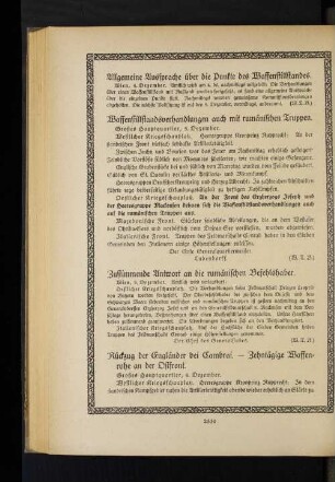 Rückzug der Engländer bei Cambrai. - Zehntägige Waffenruhe an der Ostfront.