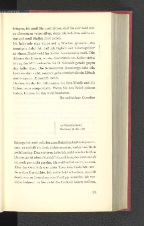 An Gerstenberg Hamburg, den 18. Juli 1768