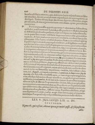Lex V. Julianus Lib. 22 Digestorum. Nemo est, qui nesciat ...