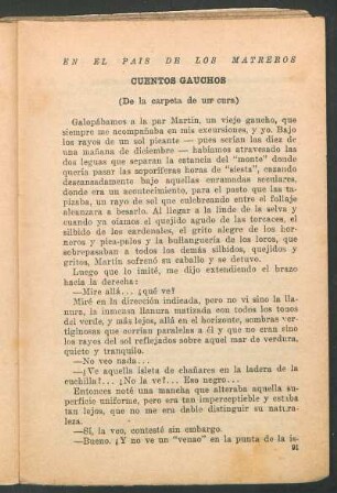 Cuentos gauchos : (De la carpeta de un cura)
