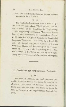 II. Geschichte der vergleichenden Anatomie