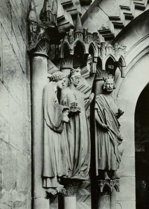 Linkes Gewände mit dem heiligen Stephanus, Kaiserin Kunigunde und Kaiser Heinrich II.