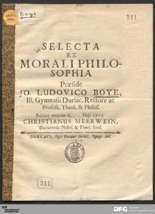 Selecta Ex Morali Philosophia