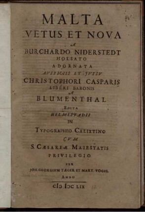 Malta Vetus Et Nova