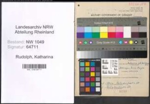 Entnazifizierung Katharina Rudolph , geb. 18.07.1887 ()