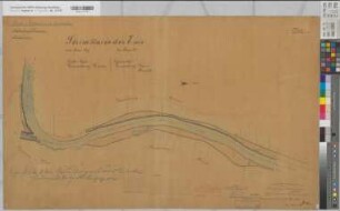 Ems Kanalisierung Flußlauf bei Haren Blatt 3 Herstellung der Staustufe Hilter 1891/92 1 : 2000 58 x 96 kol. Zeichnung A. Franke, Wasserbauinspektor Wasser- und Schiffahrtsdirektion Münster