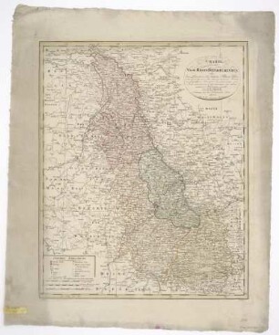 Karte der vier Rheindepartements, 1:600 000, Kupferstich, 1803