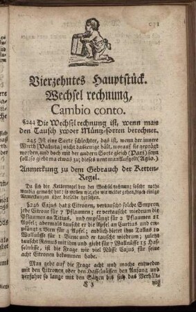 Vierzehntes Hauptstück. Wechselrechnung.