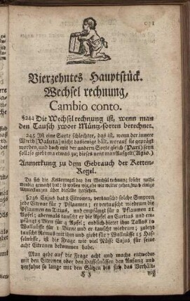 Vierzehntes Hauptstück. Wechselrechnung.