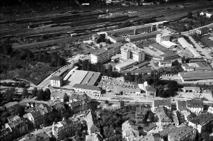 Freiburg: Basler Straße, Hellige, Postbahnhof von Süden