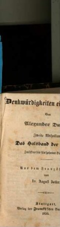 Denkwürdigkeiten eines Arztes, 2,12/15. Das Halsband der Königin