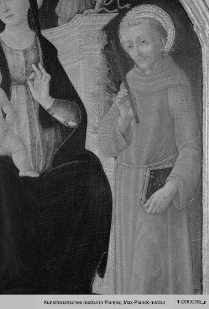Thronende Madonna mit Kind und den Heiligen Petrus und Franziskus