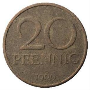 Fundmünze, 20 Pfennig, 1969