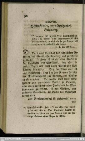 XXXVIII. Seelenkäufer, Menschenhandel, Sclaverey