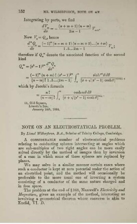 Note on an electrostatical problem.