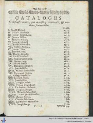 Catalogus Ecclesiasticorum, qui epitaphiis honorati, et hactenus sunt recensiti.