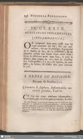 IX. Classe. Substances Inflammables. [Inflammabilia]