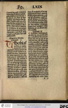 Super libro Thobie, capitulum I.